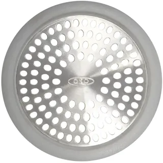 Oxo Good Grips Good Grip Abflusssieb Haarsieb aus Edelstahl für die | Flexible Klinge oder Silikonrand, einfache Wasserentfernung, kompakte Aufbewahrung