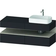 Duravit Qatego Konsolenwaschtischunterbau, 2 Auszüge, 2 Schubkästen, Ausschnitt rechts, 1400x550x600mm, Nische Taupe Supermatt, QA4766083, Farbe: graphit supermatt