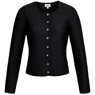 Strickjacke NÜBLER "Strickjacke Anni", Damen, Gr. 32, schwarz, Obermaterial: 50% Baumwolle CO. 50% Polyacryl PAN., Strickjacken Strickjacke