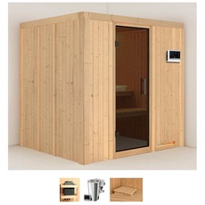 Bild von Sauna »Dima«, (Set), 3,6-kW-Bio-Plug & Play Ofen mit externer Steuerung, beige