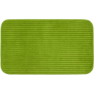 Gözze Badematte "Berlin" Höhe 7 mm rutschhemmend beschichtet fußbodenheizungsgeeignet Badteppich, Uni Farben, Cord Optik, waschbar, dunkelgrün
