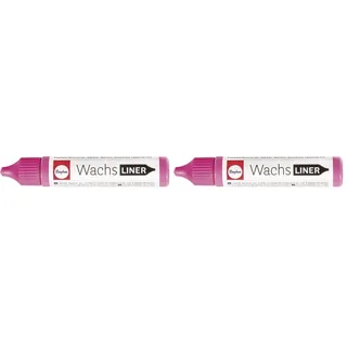 Rayher Hobby 31500264 Wachs-Liner, pink, Flasche 30 ml, zum Kerzen bemalen, Wachsstift, Flüssigwachs zum Malen direkt aus der Flasche (Packung mit 2)