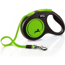 Flexi Einziehbare Hundeleine New Neon S (Hund, Hundesport), Halsband + Leine