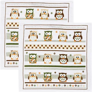 Kracht Frottier-Geschirrtuch 2er-Pack Baumwolle Eulen Größe 50x50 cm