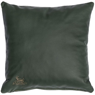 Centaur - Deko Lederkissen 40 x 40 cm für Sofa oder Schlafzimmer flaschengrün - Echt Leder Kissen Echtleder Sofakissen Lederoptik