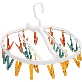 Klemmvorrichtungen mit rutschfester Oberfläche - Sockenhalter - Hosenbügel – Kleiderbügel - drehbar und zusammenklappbar - mehrere Rockbügel mit Clips - rutschfest - für Socken, Unterwäsche, Schuhinnensohlen, Babykleidung, Hüte