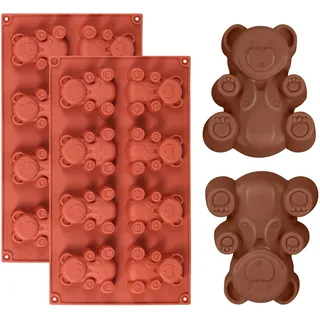 FantasyDay 1 Stück Weihnachten Bär Silikon Backformen, Antihaftbeschichtet Silikon Kuchenform Muffinbackformen Brotbackform Backform Kasten für Muffins Kuchen Pudding - Hochwertige Silikonbackform