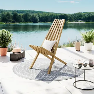 Ambia Garden Garten-Relaxsessel , Akaziefarben , Holz , Akazie , vollmassiv , 45x73x75 cm , FSC 100% , faltbar , Gartenmöbel, Gartenliegen, Liegestühle