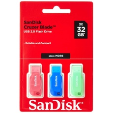 Bild Cruzer Blade 32 GB blau/pink/grün USB 2.0 3er Pack