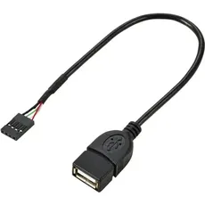 Bild USB-Kabel USB 2.0 Pfostenstecker 4pol., USB-A Buchse 0.20 m Schwarz RF-5719746