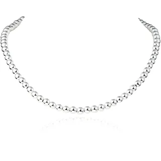 Diamond Treats Kugelkette aus 925 Sterling Silber, Damen-Halskette aus Silberperlen, Design Kugel Statement Halskette, Silber Perlen-Kette für Damen und Mädchen mit Kugeln aus 925er Silber.