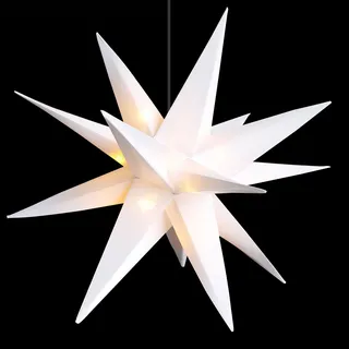 LED Weihnachtsstern Weiß 25cm Fensterstern Faltstern Innen und Aussen - Weiß