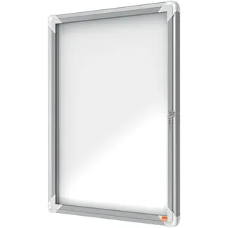 NOBO Schaukasten mit magnetischer Notiztafel, Optimal für den Außenbereich, 4 x A4, Premium Plus, Weiß, 1902577