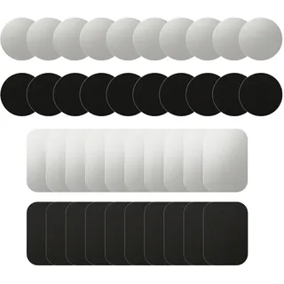 SGYKJ 40 Stück Metallplättchen Selbstklebend,Metallplatte für Magnete | Magnet für handyhülle Set, Magnetplatte Selbstklebend für Magnet kfz Handyhalter, 20 Runden und 20 Rechtecke (Silbe, schwarz)
