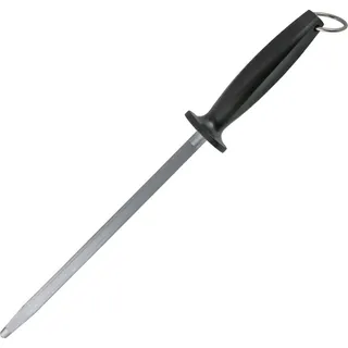 Fackelmann NIROSTA Wetzstahl, Schleifstab aus Edelstahl, magnetisierter Wetzstab (Farbe: Silber/Schwarz) - Silber, Schwarz