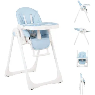 Kikkaboo Hochstuhl Pastello klappbar verstellbar Becherfassung Tisch abnehmbar blau - Blau