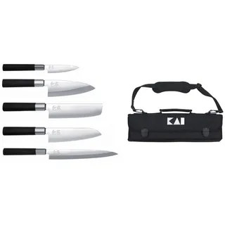 KAI Wasabi Black Messerset 6-tlg. 10 cm/15 cm/16,5 cm/16,5 cm/21 cm Schwarz