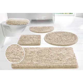Badematte OTTO HOME "Micro exclusiv, Badvorleger, Badezimmer Teppich" Gr. 6, beige, H:55mm, Polyester, Badematten, Badematte, Badteppich, Badematten auch als 3 teiliges Set & rund erhältlich