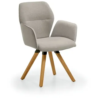 Niehoff Sitzmöbel Merlot Design-Armlehnenstuhl Stativ-Gestell Massivholz/Stoff Venice 180° Drehbar