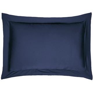 Sleepdown Kissenbezüge, 100% Baumwollsatin, 2 Stück, Oxford-Kissenbezüge, antiallergen, Fadenzahl 300, Luxus-Bettwäsche, Marineblau, 50 x 75 cm