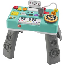 Fisher-Price Lernspaß DJ Spieltisch - musikalisches Lernspielzeug mit 3 Klavierspielmodi, Lichtern, Version: Polnisch, HRB65