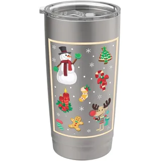 Frohe Weihnachten Pyjama Urlaub Winter Urlaub Xmas PJS Doppelwandiger Edelstahl-Thermobecher