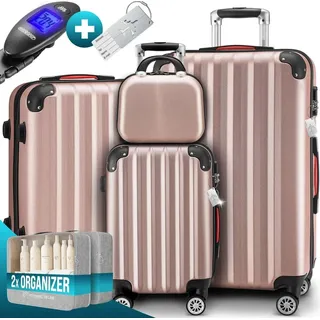 monzana Hartschalenkoffer Set 4-tlg. rosa/rose