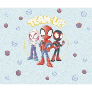 KOMAR Fototapete "Marvel Spidey and his Amazing Friends Team Up", Motiv bedruckt glatt, blau,rot,