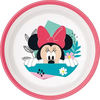 Tataway Disney Minnie Plastikschale für Mädchen in Rosa und Weiß mit rutschfester Unterseite