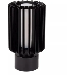 Licht-Erlebnisse Ubeon Tischleuchte Glas Aluminium Schwarz 27 cm E27