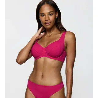Bügel-Bikini-Top TRIUMPH "Summer Twist W 01", Damen, Gr. 38, Cup C, lila (berry), Microfaser, Obermaterial: 77% Polyamid, 23% Elasthan, Bikini-Oberteile Bügel-Bikini-Top, Minimizer - verkleinert die Brust optisch um eine Cup-Größe