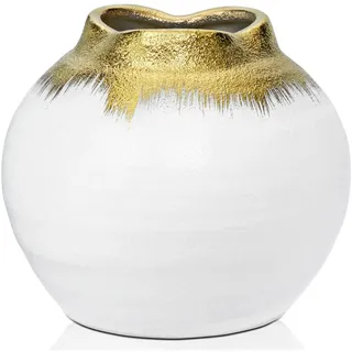 Gold Keramikvase für Blumendekoration Handgemachte Vintage Vase Tischvase aus Keramik Moderne Keramik-Blumenvase für Deko Wohnzimmer Home Office, Vase für Pampasgras, Rustikales Antikes Dekor