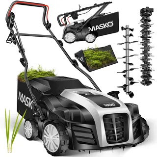 MASKO® Elektro Vertikutierer 2in1 Rasenlüfter 1800W, 40cm Arbeitsbreite, 55L Fangkorb