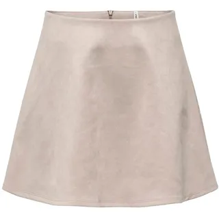 Minirock ONLY "ONLRINEA SKATER SKIRT JRS", Damen, Gr. S, island fossil, Jersey, Obermaterial: 96% Polyester, 4% Elasthan, unifarben, mini, Röcke Minirock, Kunstfaser