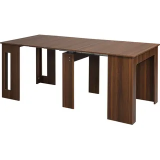 HOMCOM Esstisch Klapptisch ausziehbarer Küchentisch Esszimmertisch für Wohnzimmer Esszimmer Modernes Design Braun 180 x 85 x 75cm - Braun