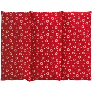 GIRAFFENLAND Kirschkernkissen groß 40x30cm - 3-Kammer - Herzen-rot - Wärmekissen - Körnerkissen