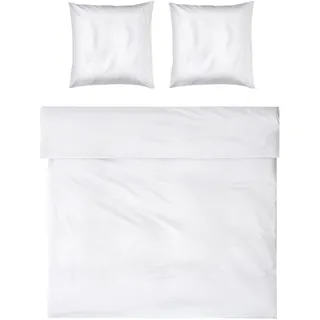 MÖVE Noblesse Bettwäsche-Set 200x200 cm + 2 * 80x80 cm aus 100% Baumwolle, White/Champagne