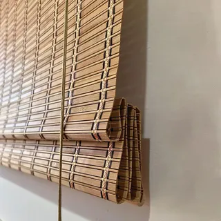 50x200cm Natur Bambus Rollo für Aussenbereich Balkon Wetterfest Bambusrollo Verdunklungsrollo Sonnenschutz Jalousien Anti-UV Sichtschutz Rollo Sonnenschirm Mit Heber für Garten Terrasse