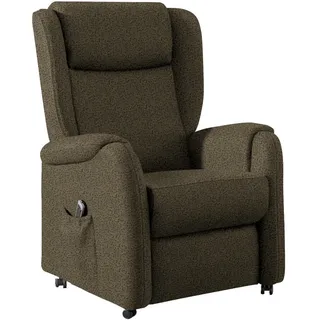 Cantus Ohrensessel , Olivgrün , Textil , 85x117x84 cm , Goldenes M , Lederauswahl, Stoffauswahl, Relaxfunktion , Wohnzimmer, Sessel, Ohrensessel