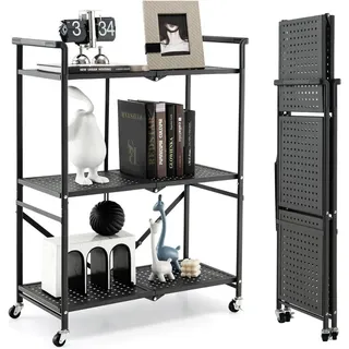 Costway Servierwagen Schwarz , Metall , 33x94x73 cm , Freizeit & Co, Heimwerken, Werkstatteinrichtung