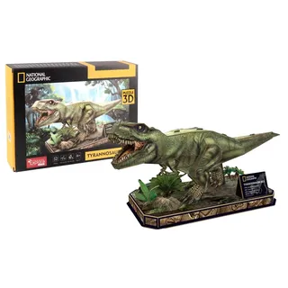 EXPLORA - T-Rex - 3D-Puzzles - 540210-52 Teile - Tiere - Level 4 - Ohne Kleber oder Schere - Dinosaurier - BAU - Lizenz National Geographic - Bauspiel - Ab 8 Jahren