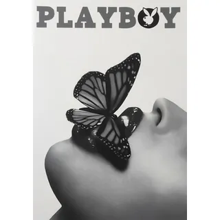 KUSTOM ART Dekoratives Wandposter Schmetterling auf den Lippen Kunstdruck auf beschichtetem Papier 42 x 30 cm Ohne Rahmen