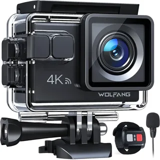 WOLFANG GA100 Action Cam 4K 20MP Unterwasserkamera Schwarz