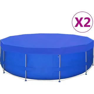 The Living Store Poolabdeckungen 2 Stk. PE Rund 460 cm 90 g/m2 - Blau