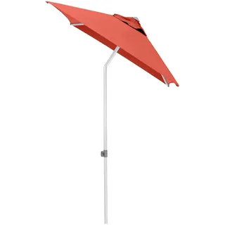 Kettler Sonnenschirm , Silberfarben, Terracotta , Textil , 150x210 cm , 360° drehbar, höhenverstellbar, lichtecht, Knickgelenk, regenabweisend, rostfrei, stabile Strebegelenke, U-Profil-Streben, UV-beständig, wetterfest, mit Belüftung, geeignet für Balkon , Sonnenschutz, Sonnenschirme