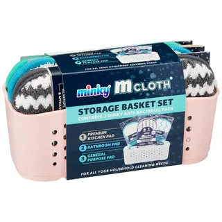 Minky Aufbewahrungskorb-Set aus Stoff, Größe M, Rosa