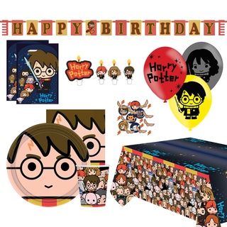 Amscan 9917094 - Partyset Harry Potter Kawaii, 53-teilig, Einweggeschirr & Dekoration, Kindergeburtstag