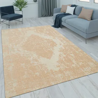 Paco Home Teppich »Mariba 200« rechteckig 13 mm Höhe Kurzflor, meliert, Orient-Optik, Hoch-Tief Effekt, Wohnzimmer, beige