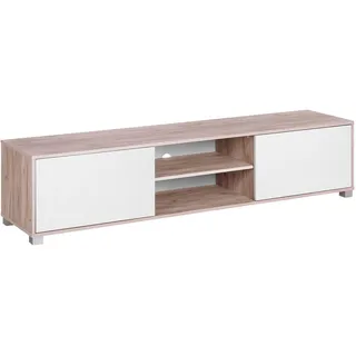 Beliani Lincoln Lowboard 41 x 180 x 41 cm Braun/Weiß Holzwerkstoff