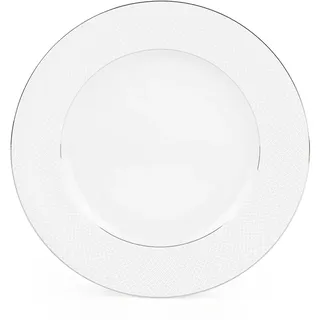 Konsimo Tafelservice für 6 Personen (18-tlg.) "AMELIA SATYNA", Weiß, Porzellan, Elegant, 19 cm / 26 cm / 23 cm - Weiß